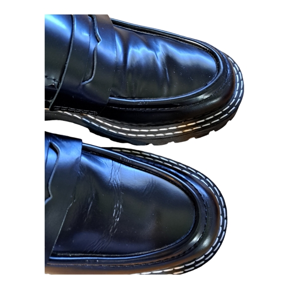 LAST Matter Loafers Black Leather Chunky Platform Dark Academia Shoe size 7 - Picture 4 of 11